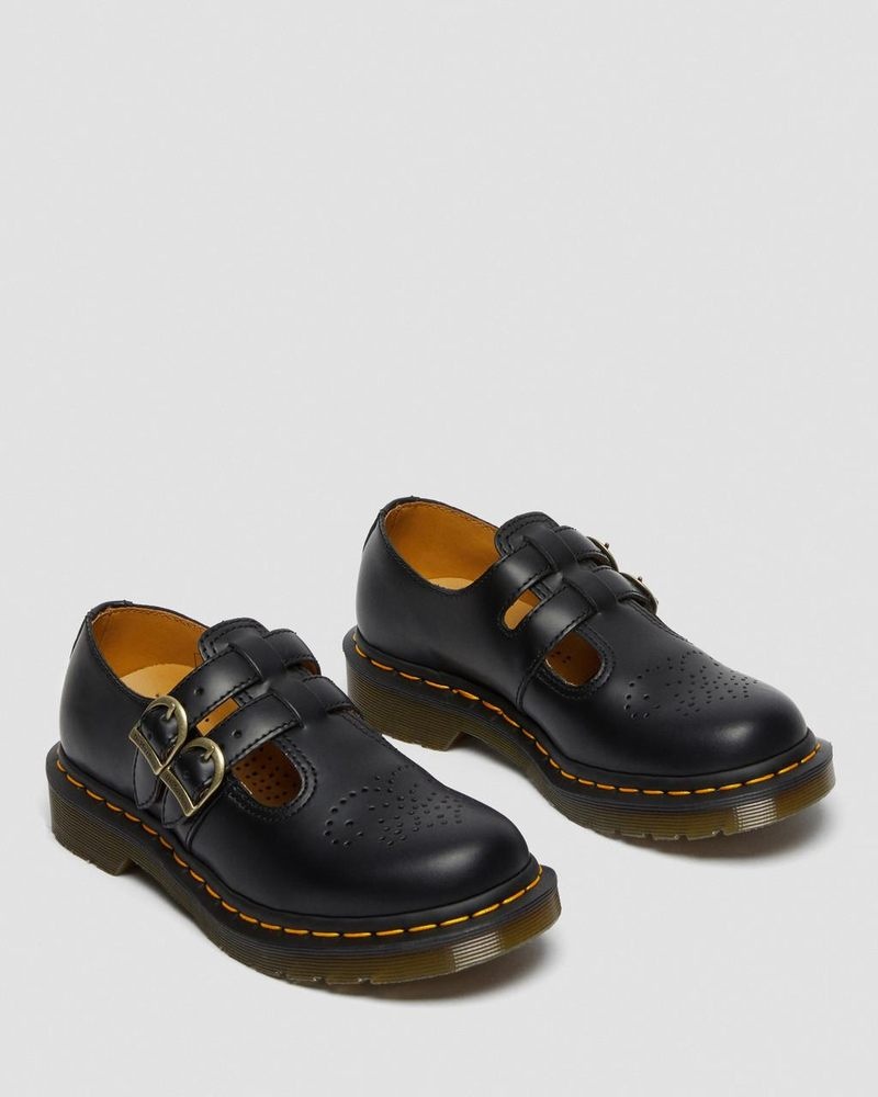 Zapatos Dr Martens 8065 Smooth Cuero Mary Jane Shoes (Smooth Cuero) Negras | YH43-D0QC