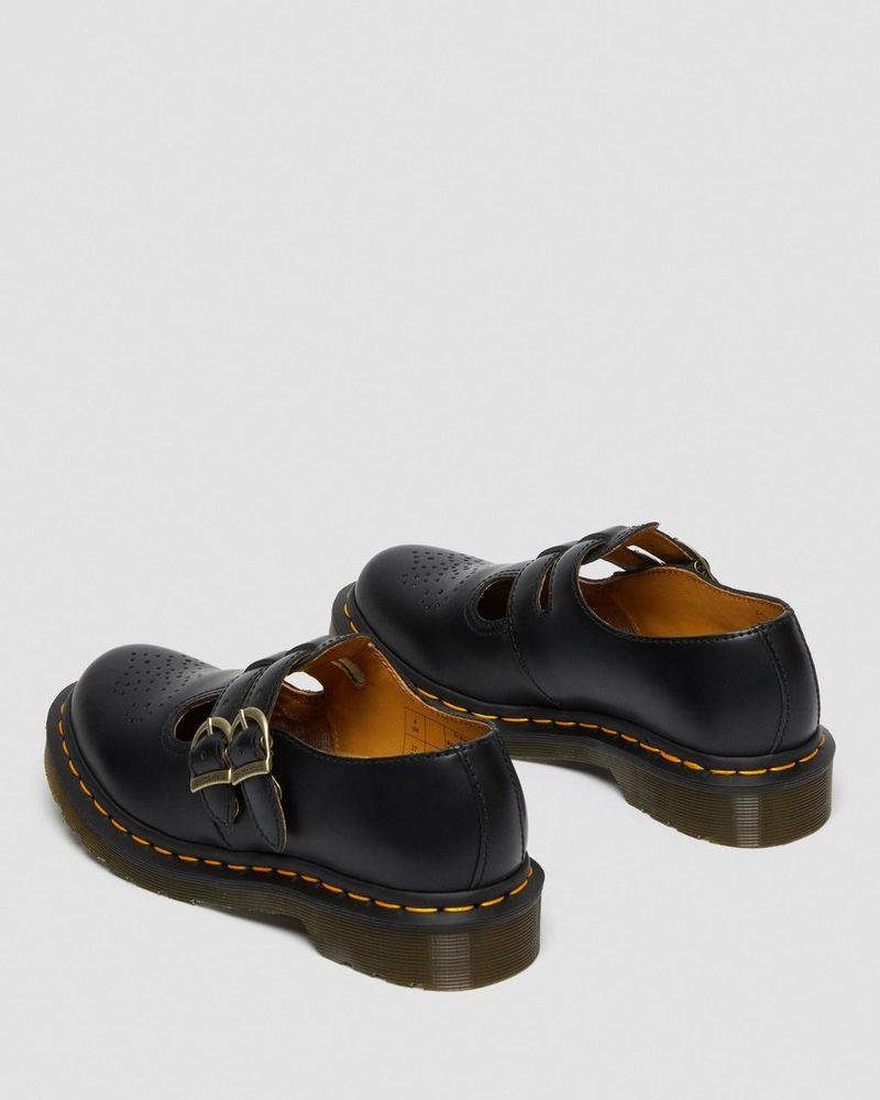 Zapatos Dr Martens 8065 Smooth Cuero Mary Jane Shoes (Smooth Cuero) Negras | YH43-D0QC