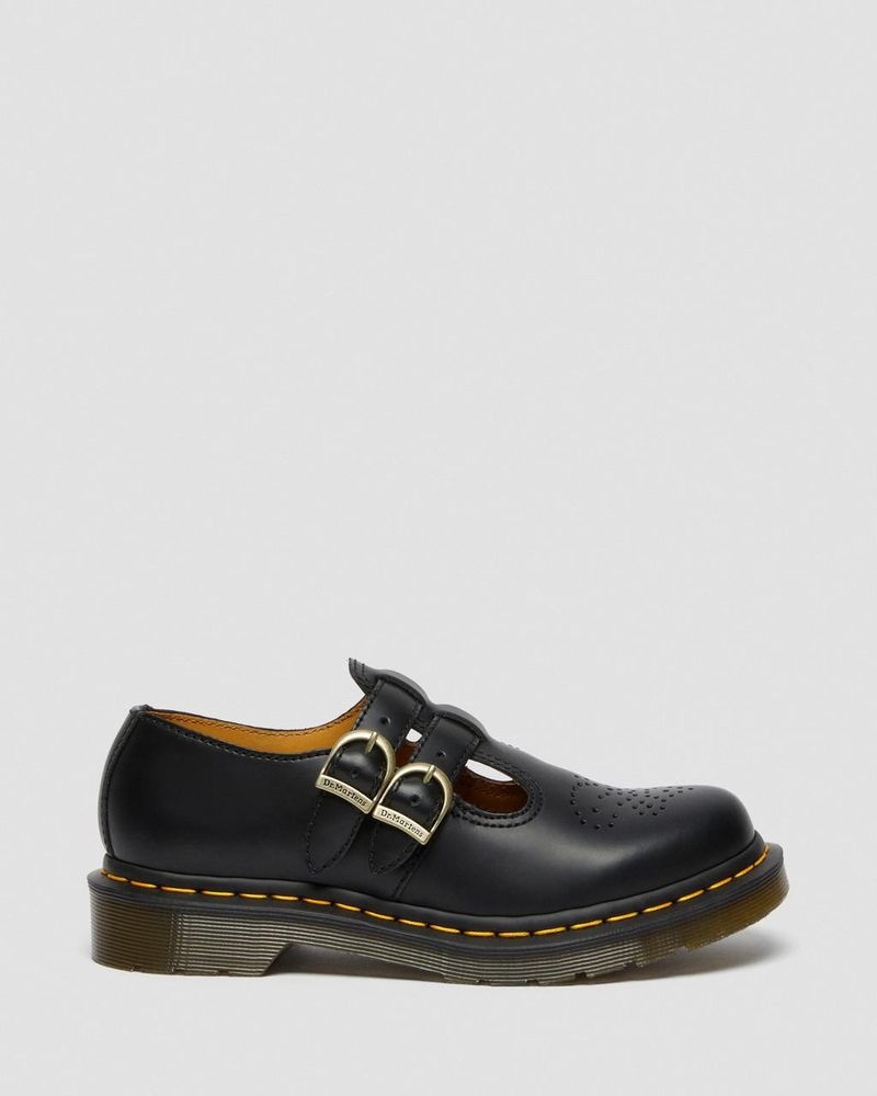 Zapatos Dr Martens 8065 Smooth Cuero Mary Jane Shoes (Smooth Cuero) Negras | YH43-D0QC