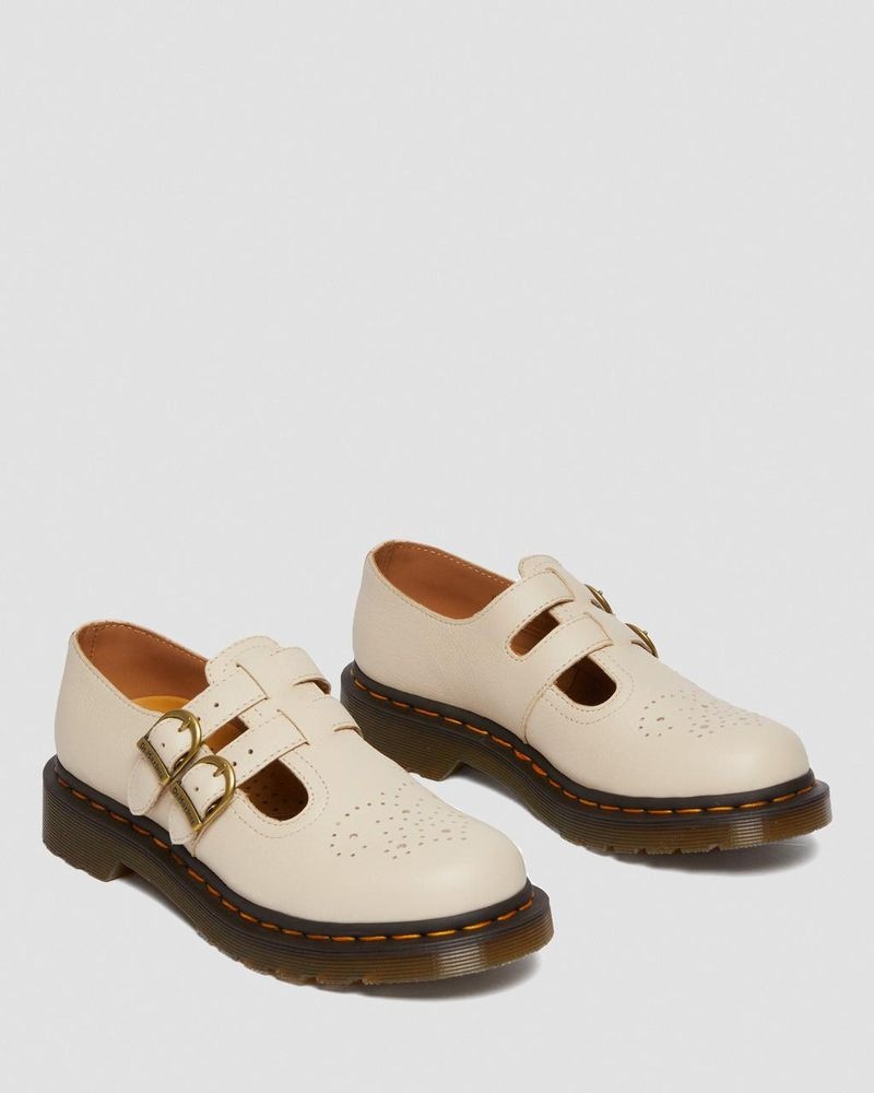 Zapatos Dr Martens 8065 Virginia Cuero Mary Jane Shoes (Virginia) Beige | EU27-S4PY