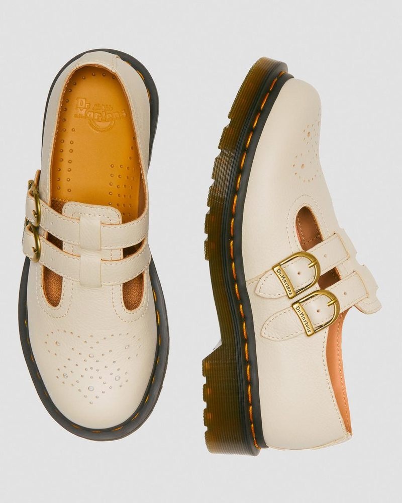 Zapatos Dr Martens 8065 Virginia Cuero Mary Jane Shoes (Virginia) Beige | EU27-S4PY