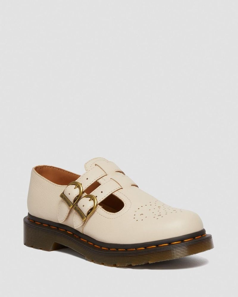 Zapatos Dr Martens 8065 Virginia Cuero Mary Jane Shoes (Virginia) Beige | EU27-S4PY