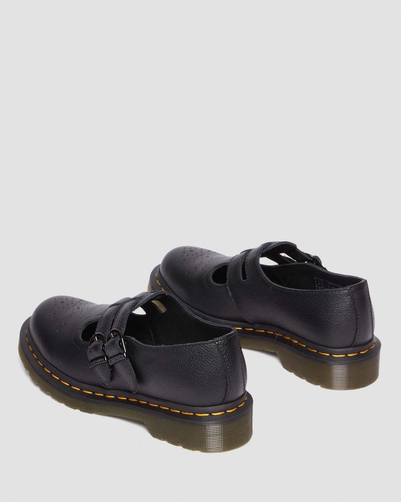 Zapatos Dr Martens 8065 Virginia Cuero Mary Jane Shoes (Virginia) Negras | RU54-T4LP