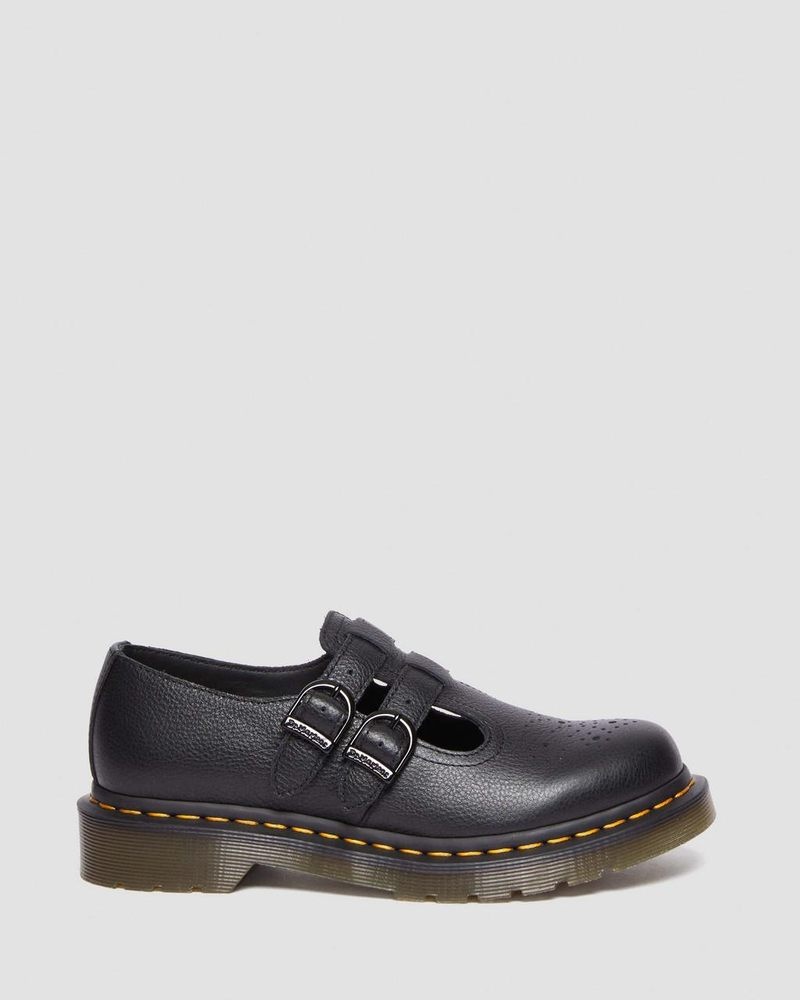 Zapatos Dr Martens 8065 Virginia Cuero Mary Jane Shoes (Virginia) Negras | RU54-T4LP