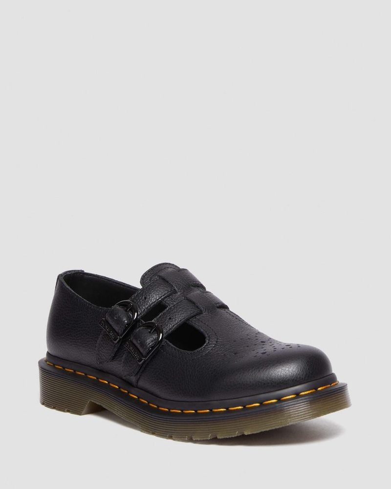 Zapatos Dr Martens 8065 Virginia Cuero Mary Jane Shoes (Virginia) Negras | RU54-T4LP