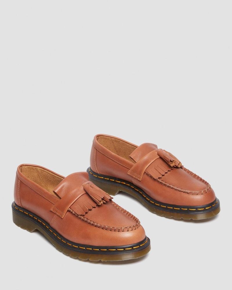 Zapatos Dr Martens Adrian Carrara Cuero Tassel Loafers (Carrara) Saddle Tan | YI51-A3BV