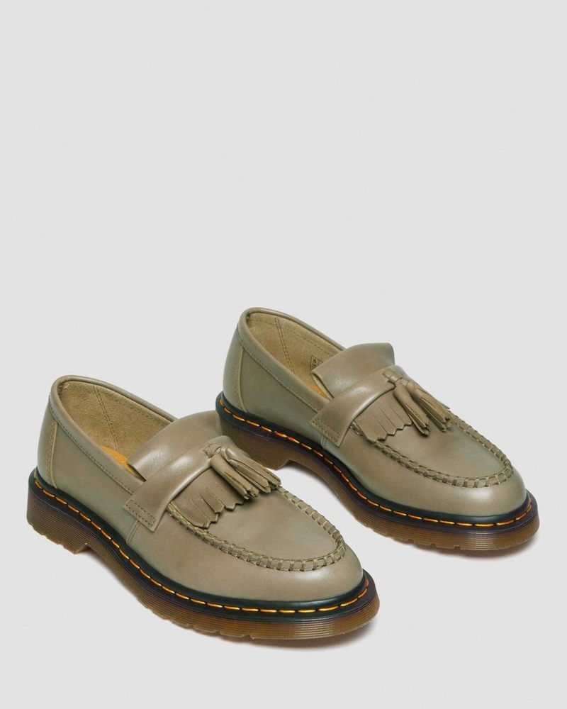 Zapatos Dr Martens Adrian Carrara Cuero Tassel Loafers (Carrara) Verde Oliva | WL75-M7IB