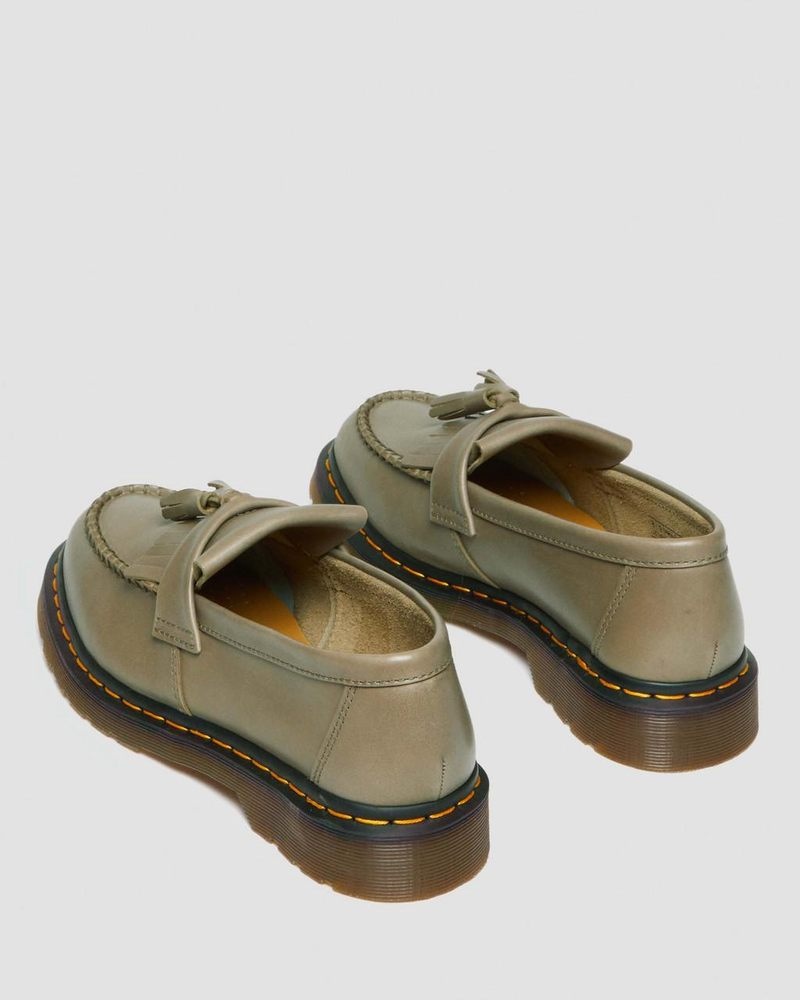 Zapatos Dr Martens Adrian Carrara Cuero Tassel Loafers (Carrara) Verde Oliva | WL75-M7IB