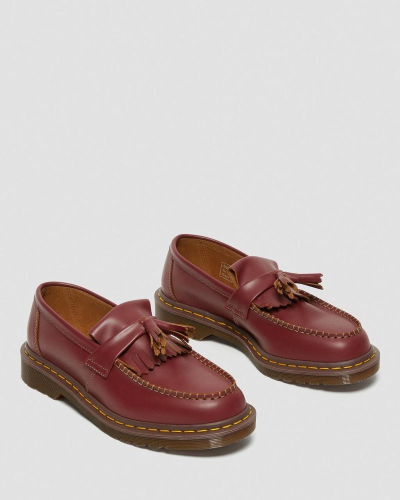 Zapatos Dr Martens Adrian Made in England Quilon Cuero Tassel Loafers (Quilon) Rojas | XO21-B1LJ