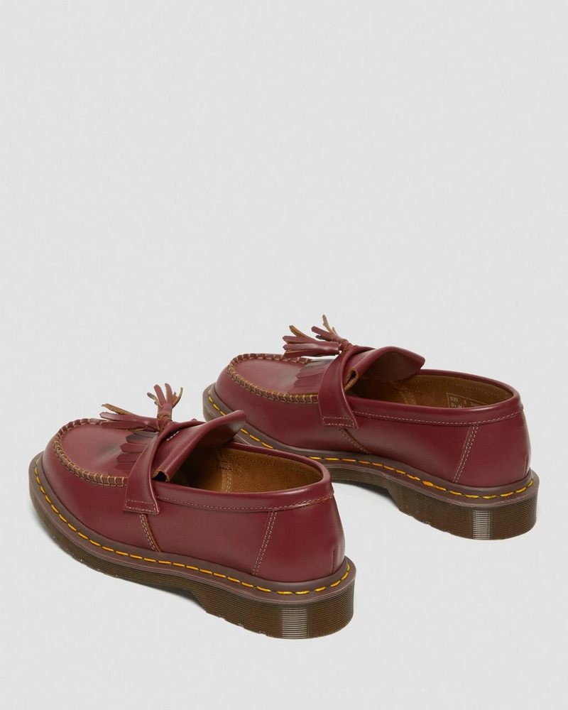 Zapatos Dr Martens Adrian Made in England Quilon Cuero Tassel Loafers (Quilon) Rojas | XO21-B1LJ