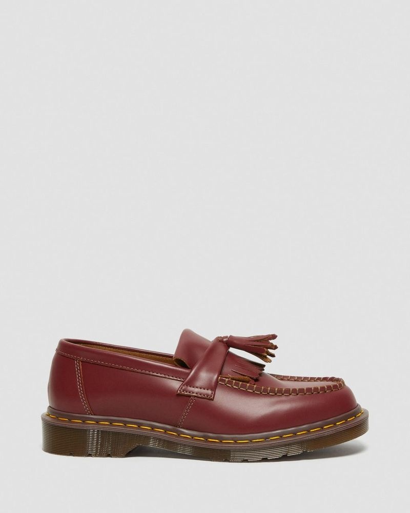 Zapatos Dr Martens Adrian Made in England Quilon Cuero Tassel Loafers (Quilon) Rojas | XO21-B1LJ