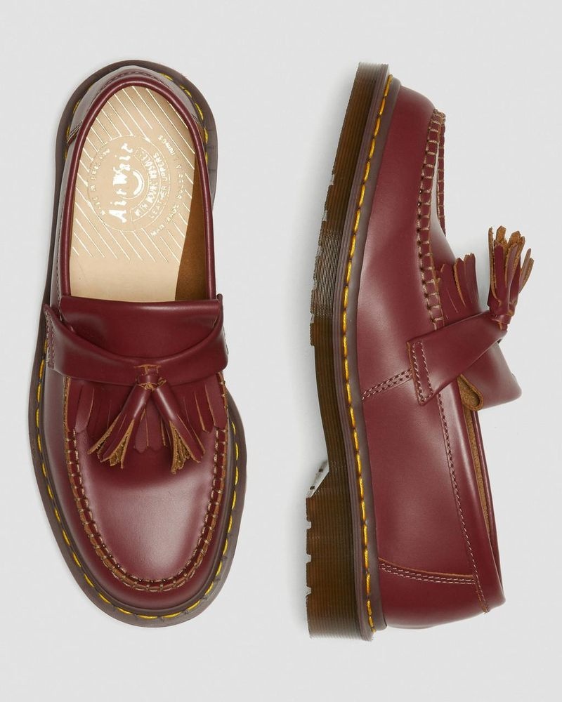 Zapatos Dr Martens Adrian Made in England Quilon Cuero Tassel Loafers (Quilon) Rojas | XO21-B1LJ