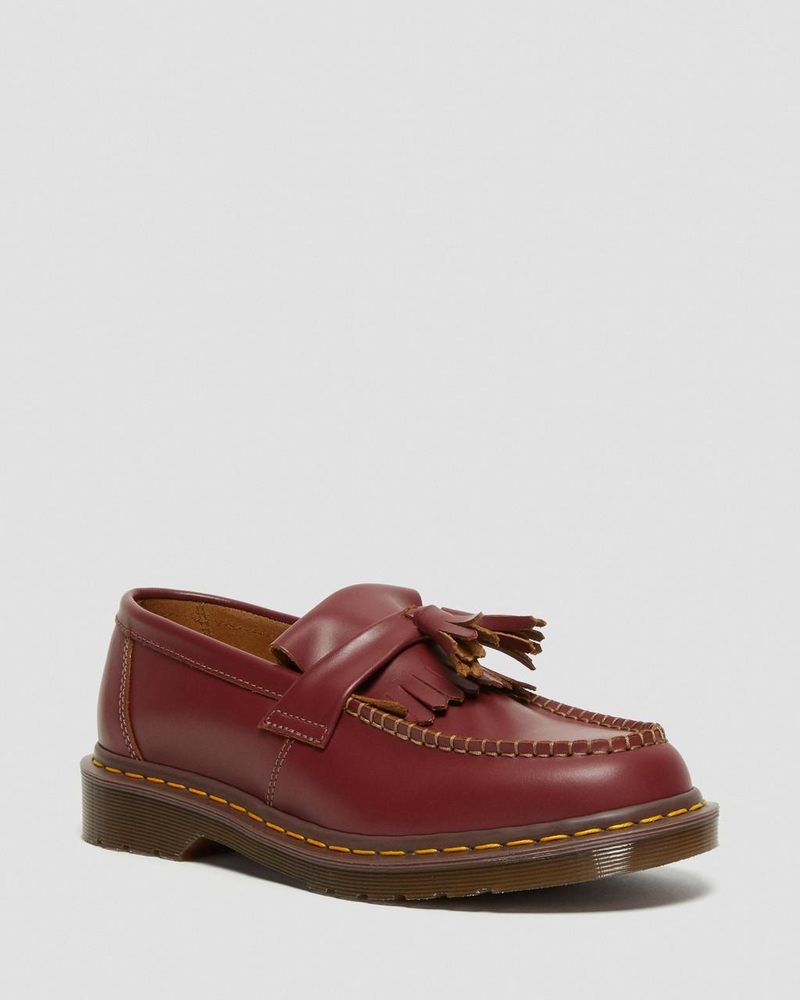 Zapatos Dr Martens Adrian Made in England Quilon Cuero Tassel Loafers (Quilon) Rojas | XO21-B1LJ