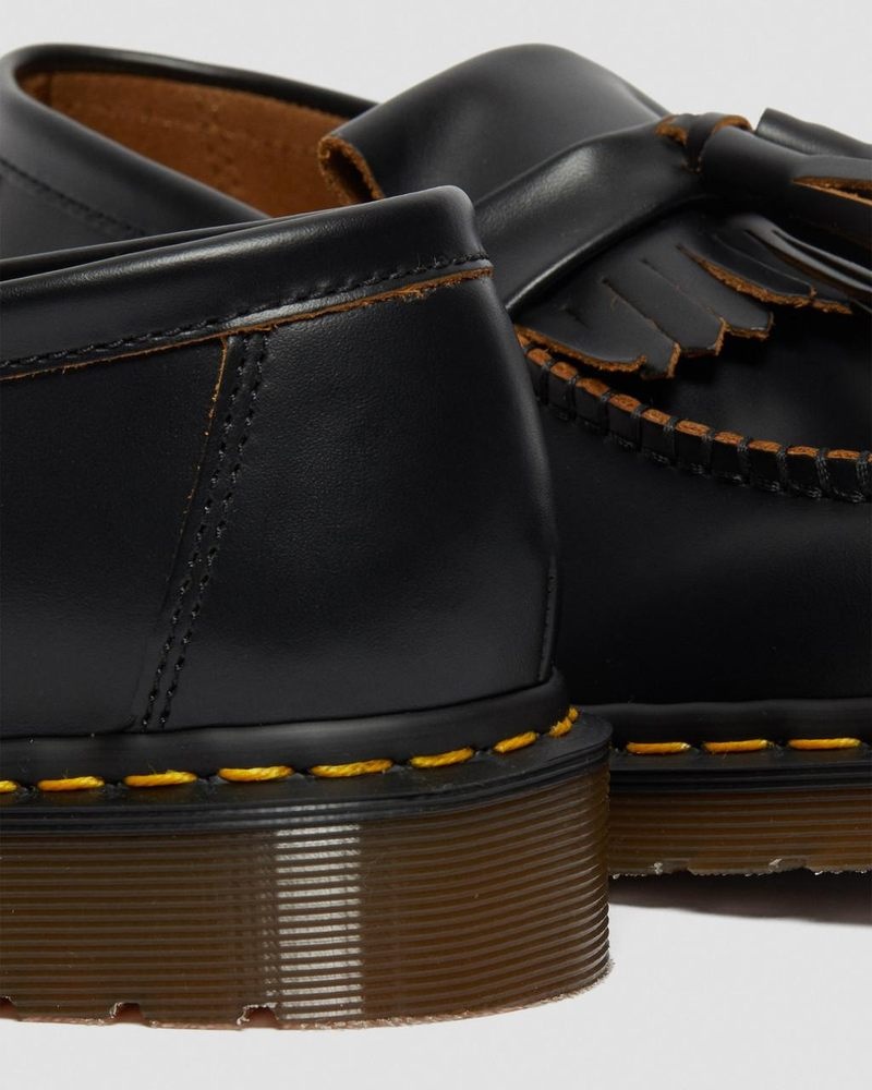 Zapatos Dr Martens Adrian Made in England Quilon Cuero Tassel Loafers (Quilon) Negras | MZ05-K7ER