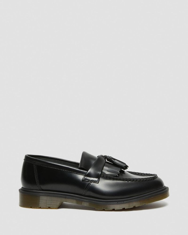 Zapatos Dr Martens Adrian Smooth Cuero Tassel Loafers (Polished Smooth) Negras | IP13-H4OJ