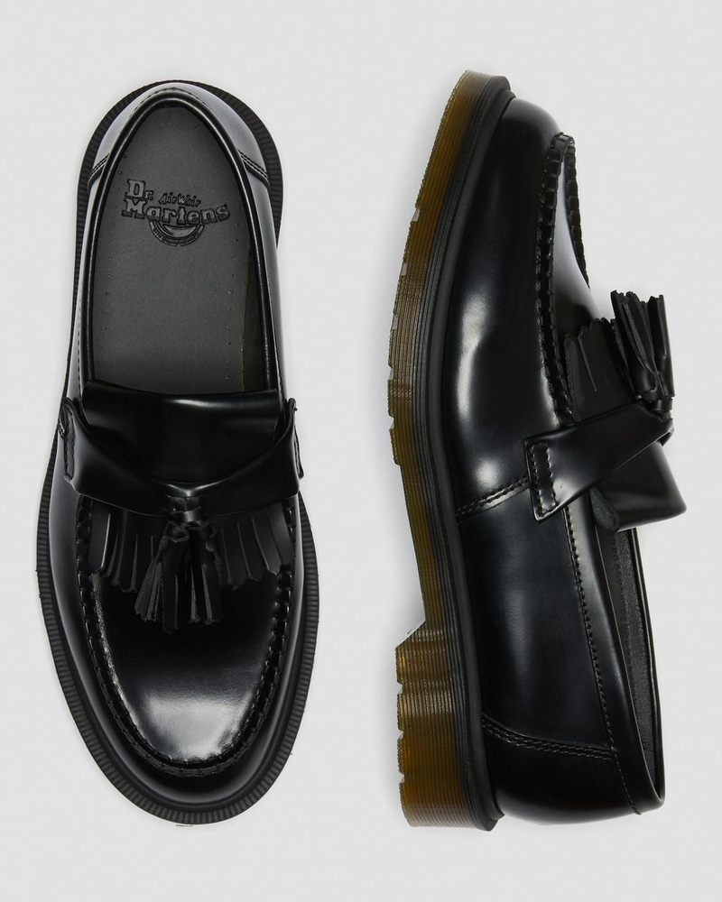 Zapatos Dr Martens Adrian Smooth Cuero Tassel Loafers (Polished Smooth) Negras | IP13-H4OJ