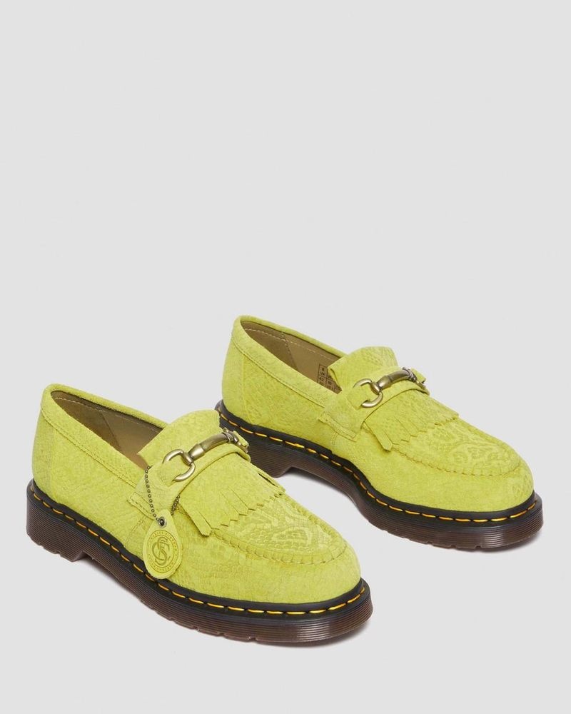 Zapatos Dr Martens Adrian Snaffle Repello Emboss Gamuza Kiltie Loafers (Repello Calf Gamuza Python Emboss) Verde | UD76-I2AX