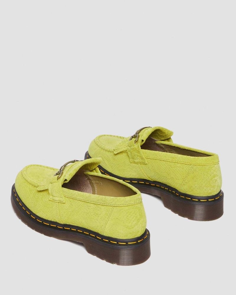 Zapatos Dr Martens Adrian Snaffle Repello Emboss Gamuza Kiltie Loafers (Repello Calf Gamuza Python Emboss) Verde | UD76-I2AX