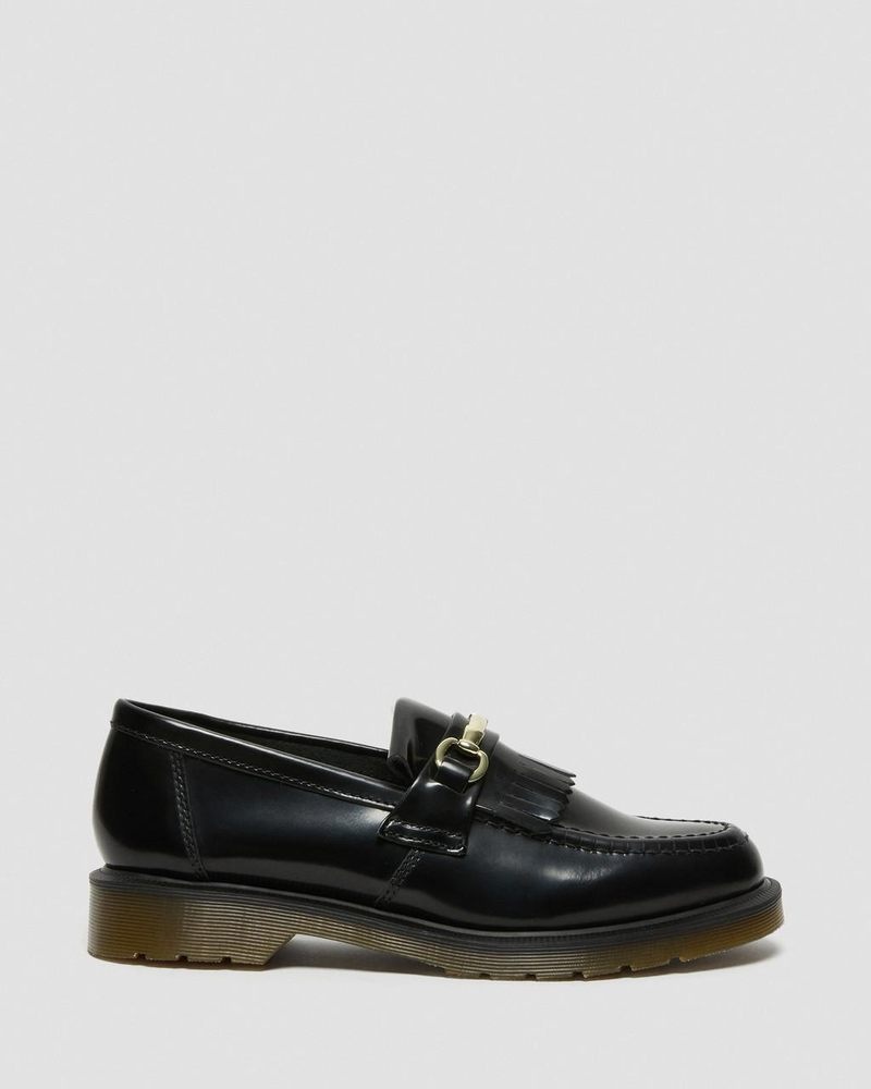 Zapatos Dr Martens Adrian Snaffle Smooth Cuero Kiltie Loafers (Polished Smooth) Negras | KQ05-S5VT