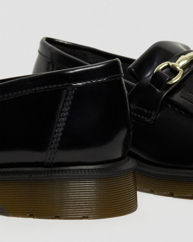 Zapatos Dr Martens Adrian Snaffle Smooth Cuero Kiltie Loafers (Polished Smooth) Negras | KQ05-S5VT