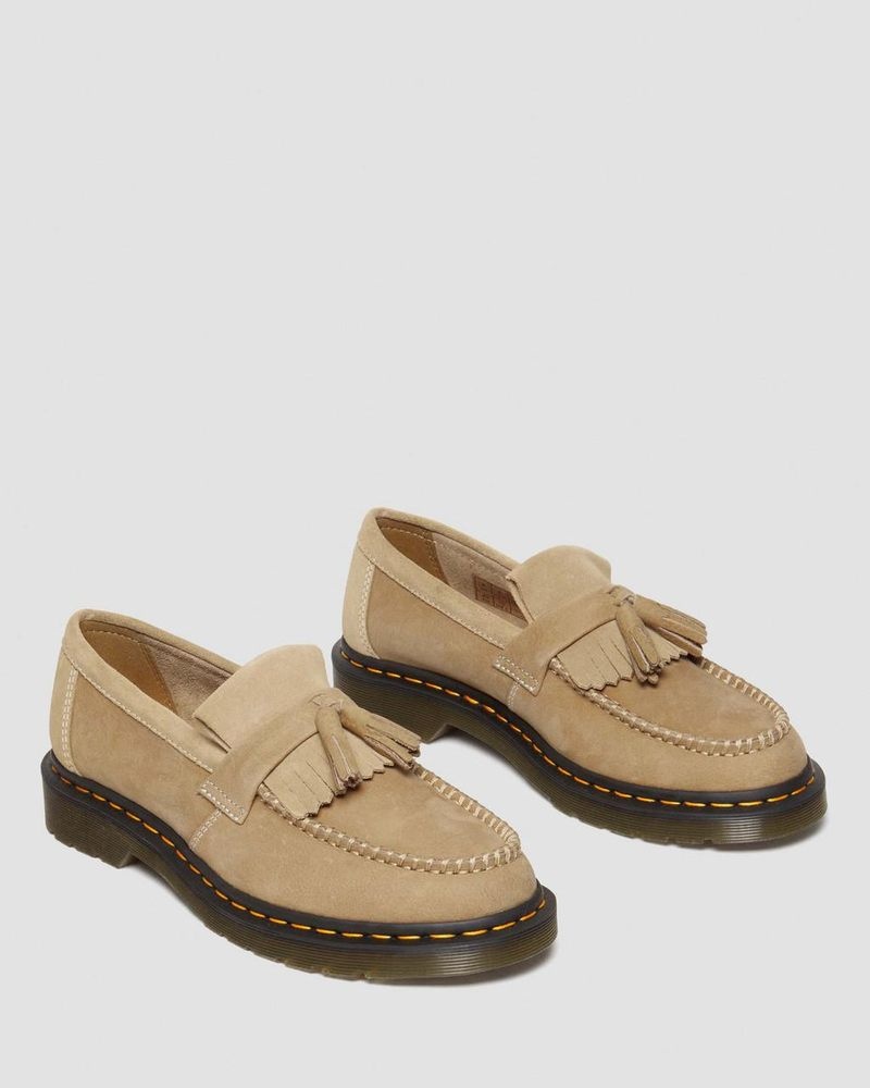 Zapatos Dr Martens Adrian Tumbled Nubuck Cuero Tassel Loafers (Tumbled Nubuck) Savannah Tan | BV05-Y7IL