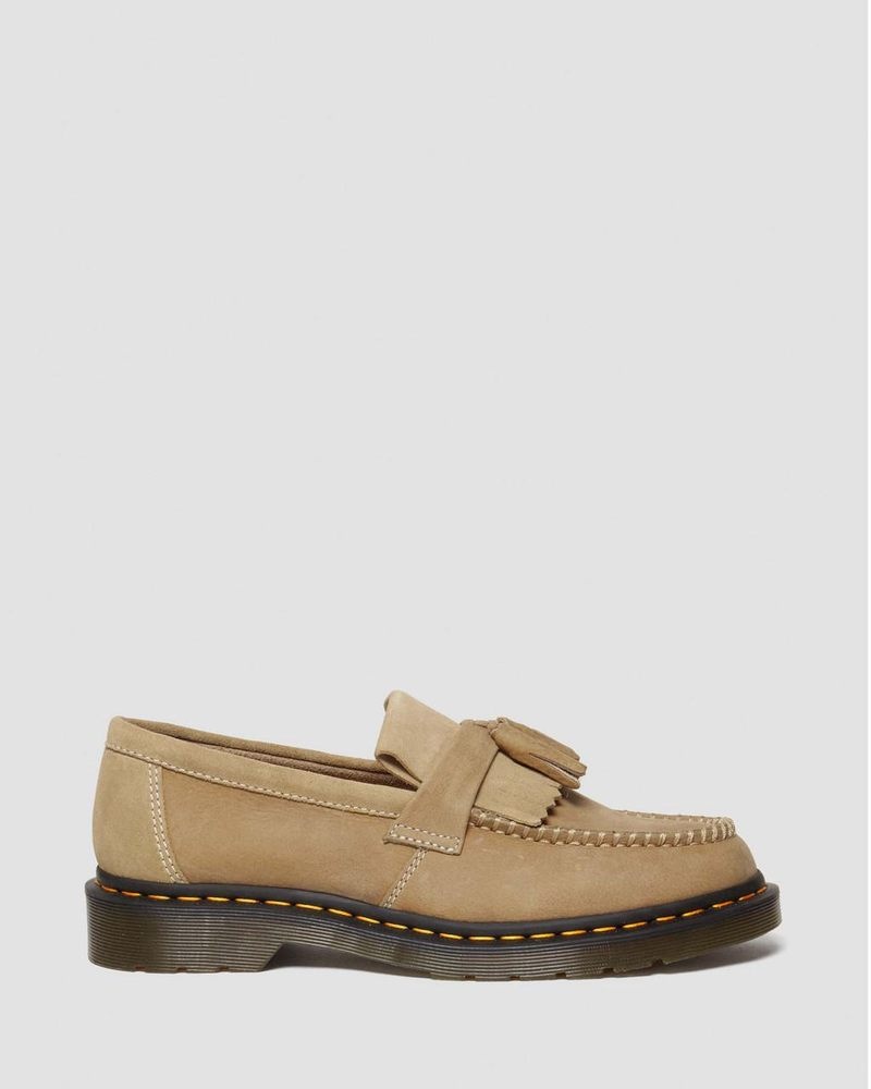 Zapatos Dr Martens Adrian Tumbled Nubuck Cuero Tassel Loafers (Tumbled Nubuck) Savannah Tan | BV05-Y7IL