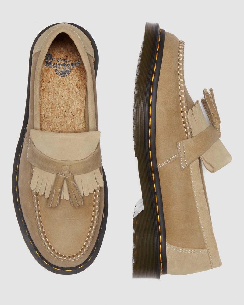 Zapatos Dr Martens Adrian Tumbled Nubuck Cuero Tassel Loafers (Tumbled Nubuck) Savannah Tan | BV05-Y7IL