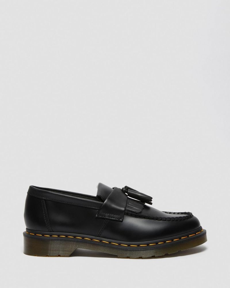 Zapatos Dr Martens Adrian Yellow Stitch Cuero Tassel Loafers (Smooth Cuero) Negras | RE31-I3RS