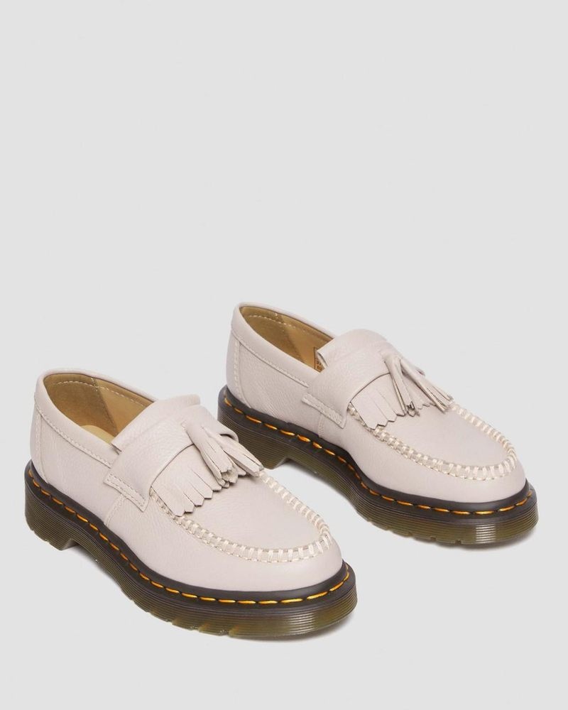 Zapatos Dr Martens Adrian - Virginia Cuero Tassel Loafers (Virginia) Vintage Taupe | NE83-F6KH