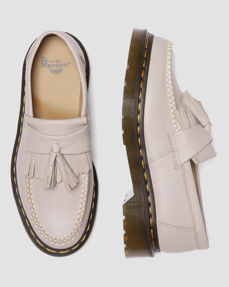 Zapatos Dr Martens Adrian - Virginia Cuero Tassel Loafers (Virginia) Vintage Taupe | NE83-F6KH