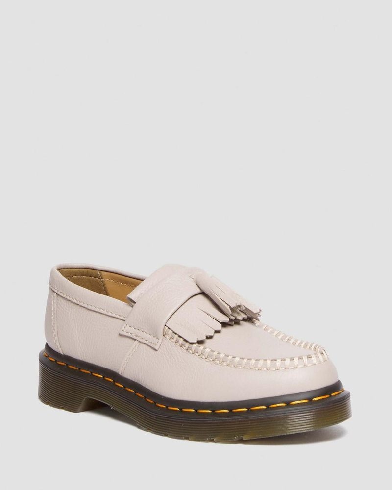 Zapatos Dr Martens Adrian - Virginia Cuero Tassel Loafers (Virginia) Vintage Taupe | NE83-F6KH