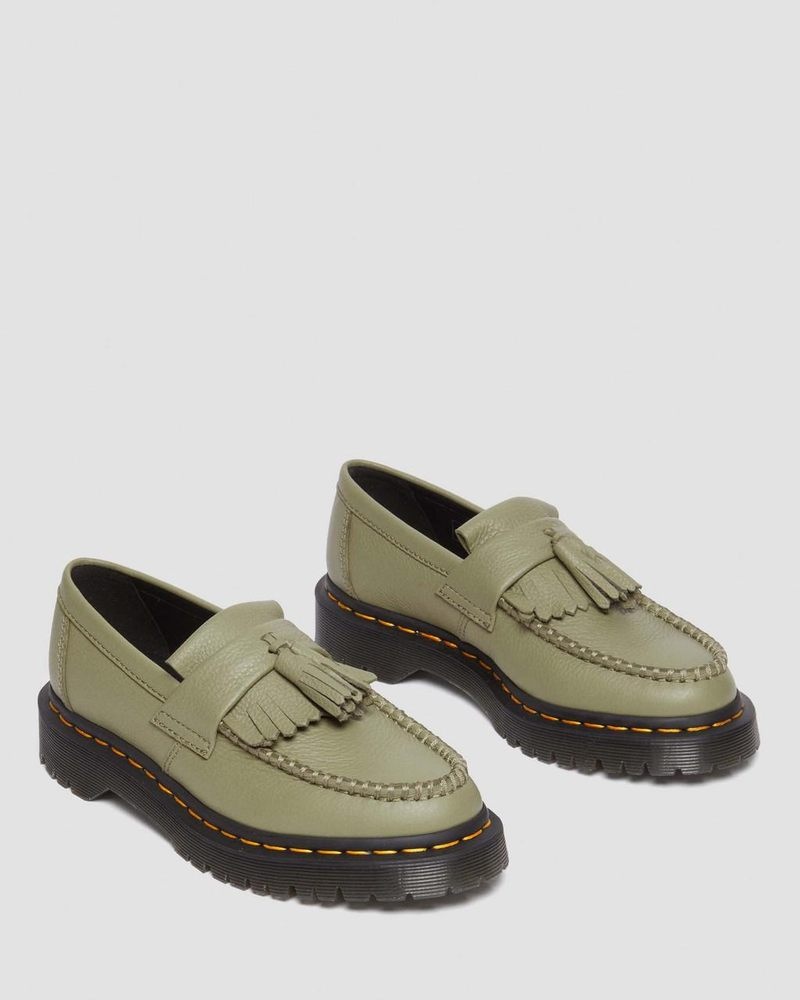 Zapatos Dr Martens Adrian - Virginia Cuero Tassel Loafers (Virginia) Verde Oliva | PE12-H1NE