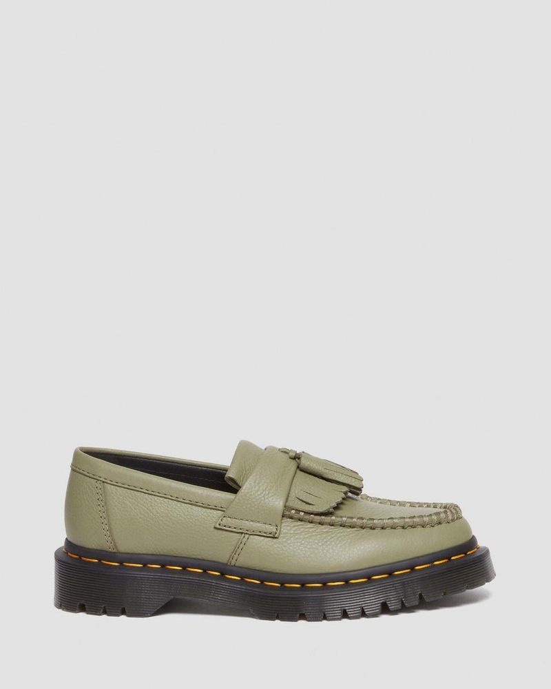 Zapatos Dr Martens Adrian - Virginia Cuero Tassel Loafers (Virginia) Verde Oliva | PE12-H1NE