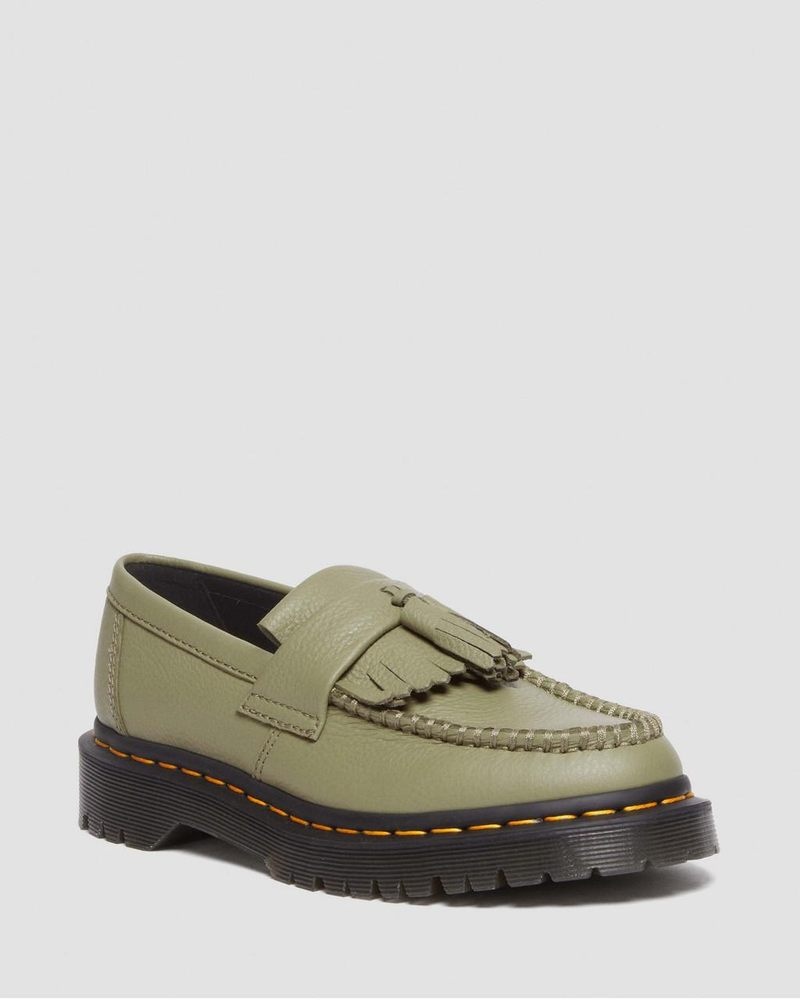 Zapatos Dr Martens Adrian - Virginia Cuero Tassel Loafers (Virginia) Verde Oliva | PE12-H1NE