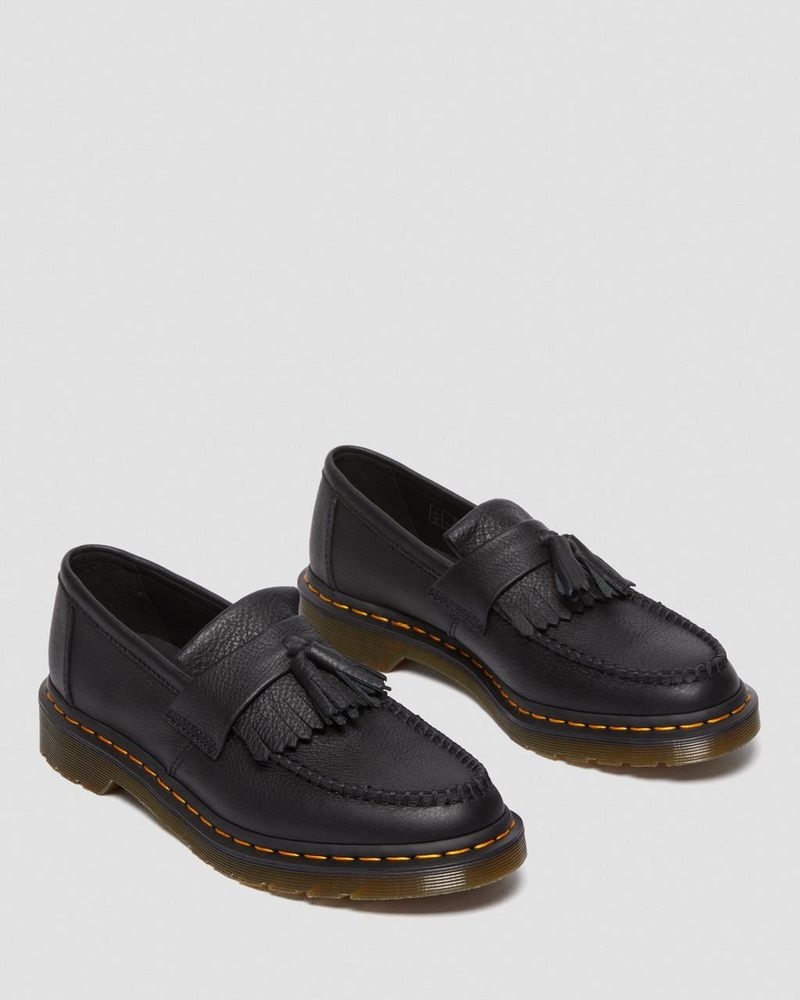 Zapatos Dr Martens Adrian - Virginia Cuero Tassel Loafers (Virginia) Negras | BR33-H2PT