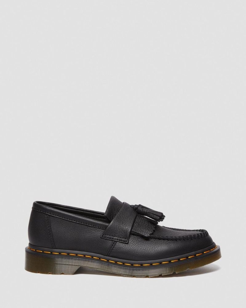 Zapatos Dr Martens Adrian - Virginia Cuero Tassel Loafers (Virginia) Negras | BR33-H2PT