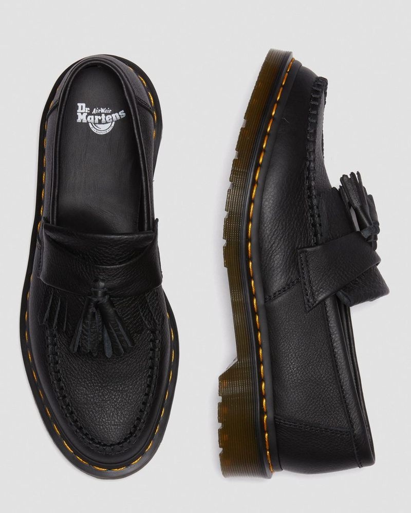 Zapatos Dr Martens Adrian - Virginia Cuero Tassel Loafers (Virginia) Negras | BR33-H2PT