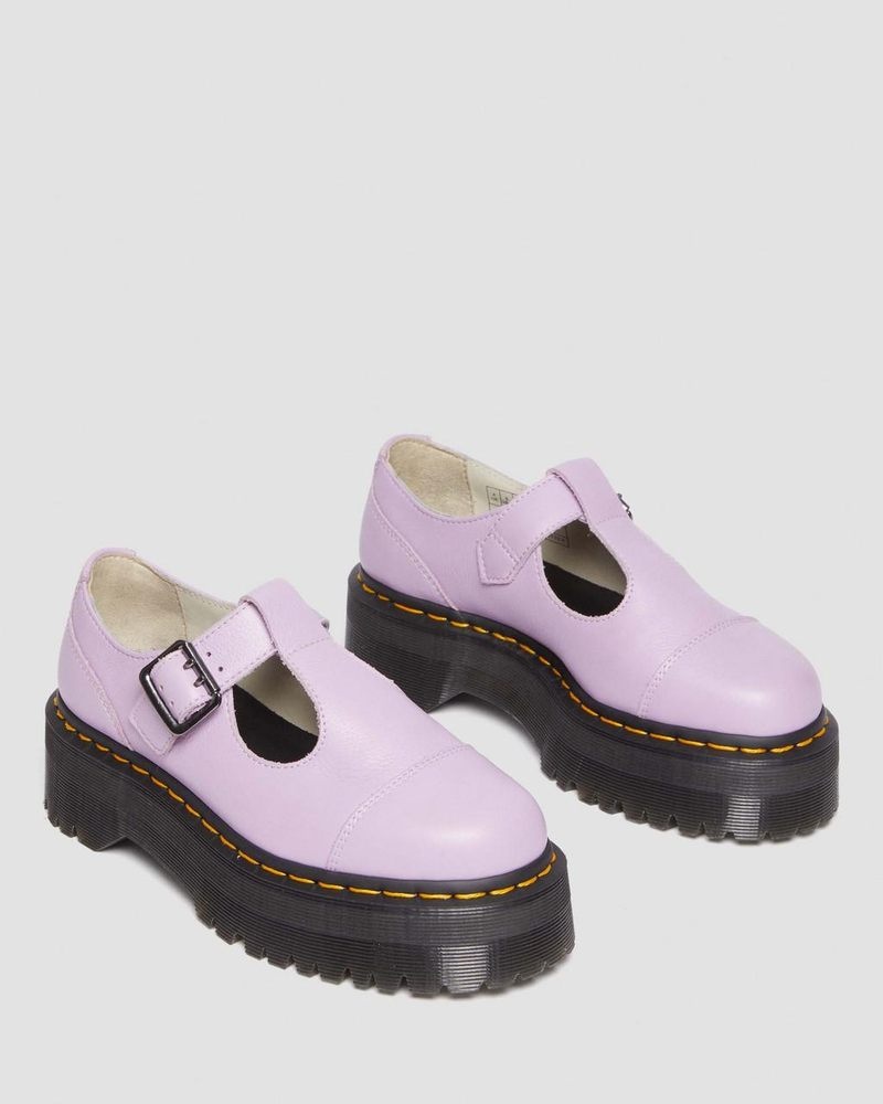 Zapatos Dr Martens Bethan Pisa Cuero Plataforma Mary Jane Shoes (Pisa) Lilac | KM21-D3QH