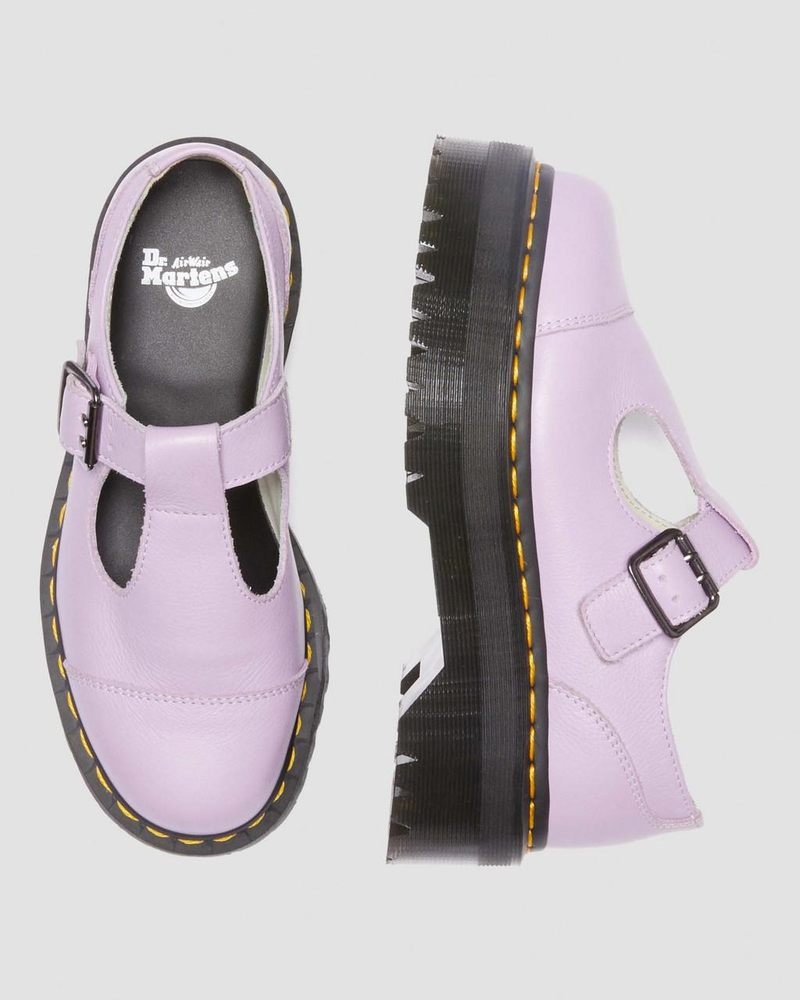 Zapatos Dr Martens Bethan Pisa Cuero Plataforma Mary Jane Shoes (Pisa) Lilac | KM21-D3QH