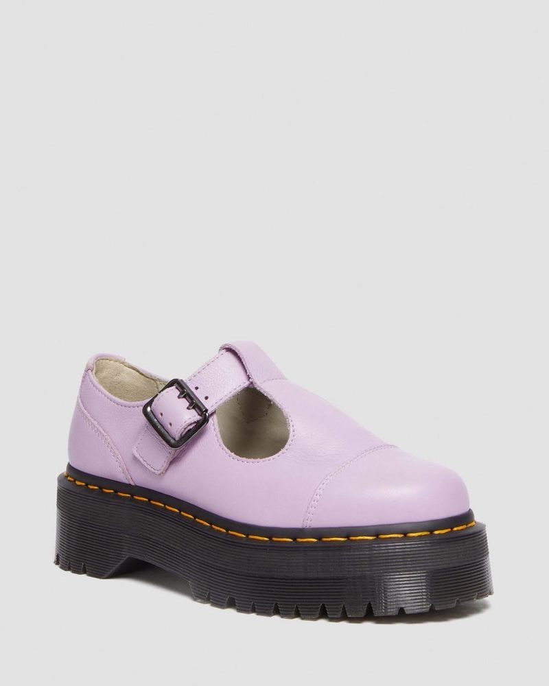 Zapatos Dr Martens Bethan Pisa Cuero Plataforma Mary Jane Shoes (Pisa) Lilac | KM21-D3QH