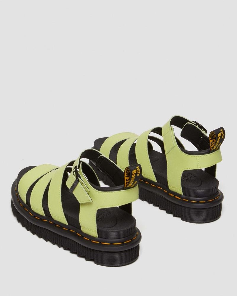 Zapatos Dr Martens Blaire Athena Cuero Correa Sandals (Athena) Verde | BJ89-A7PV