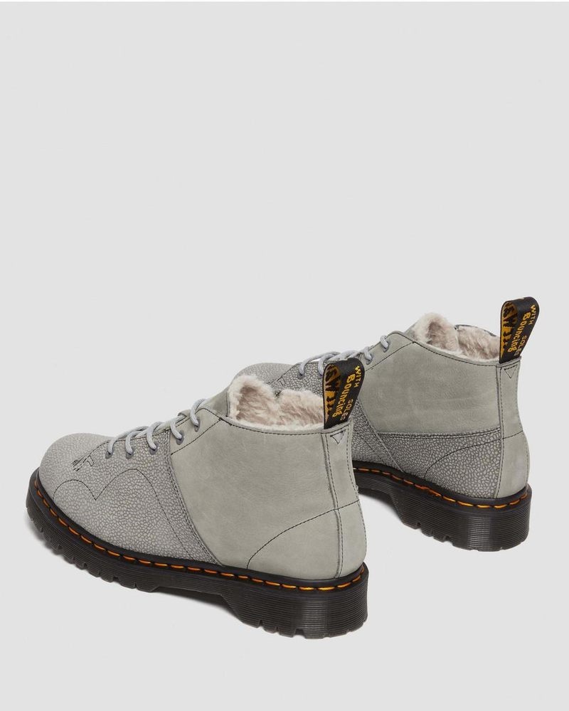 Zapatos Dr Martens Church Nubuck & Pebble Cuero Monkey Boots Gris | WF83-U9SA