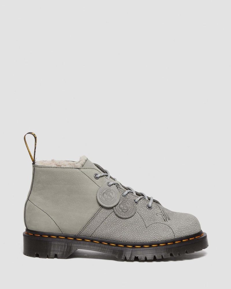 Zapatos Dr Martens Church Nubuck & Pebble Cuero Monkey Boots Gris | WF83-U9SA