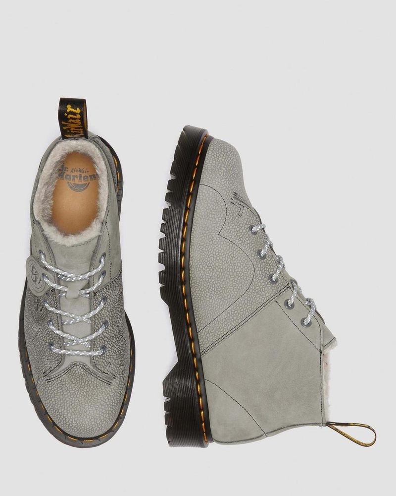 Zapatos Dr Martens Church Nubuck & Pebble Cuero Monkey Boots Gris | WF83-U9SA