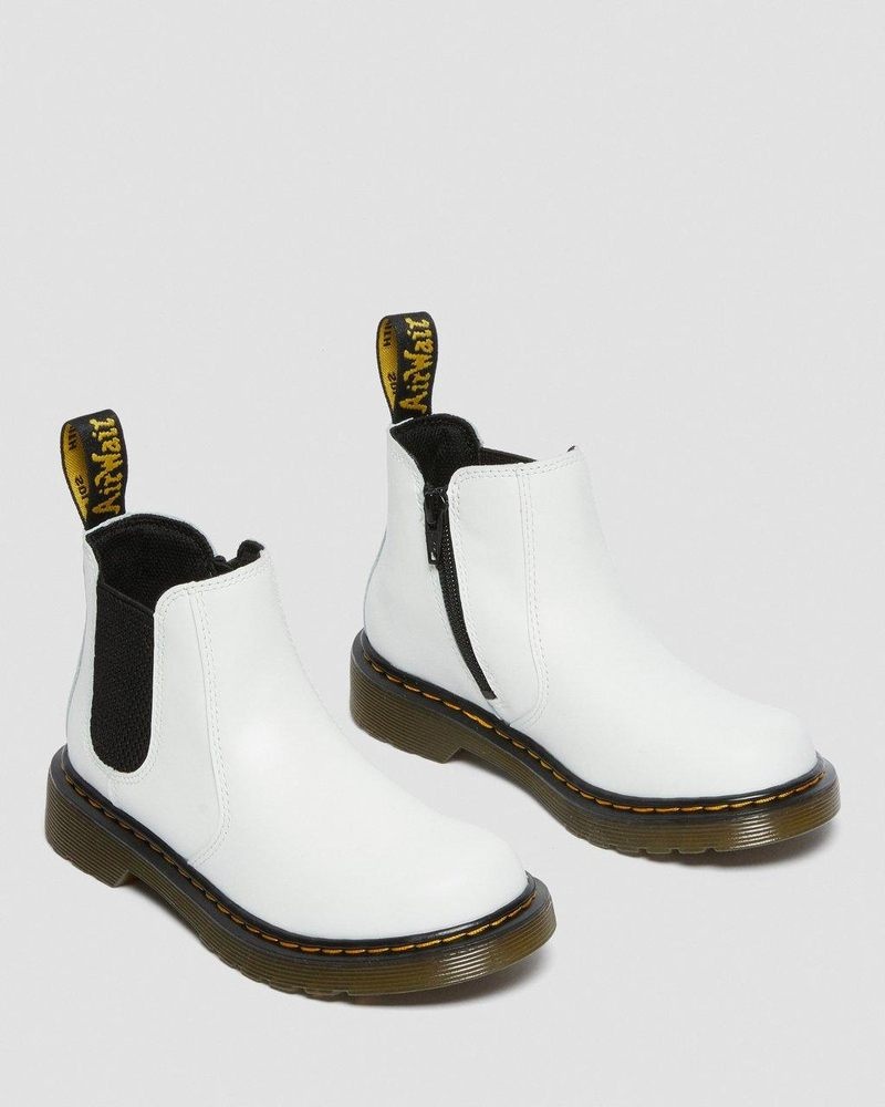 Zapatos Dr Martens Junior 2976 Cuero Chelsea Boots (Romario) Blancas | BA64-X9ND