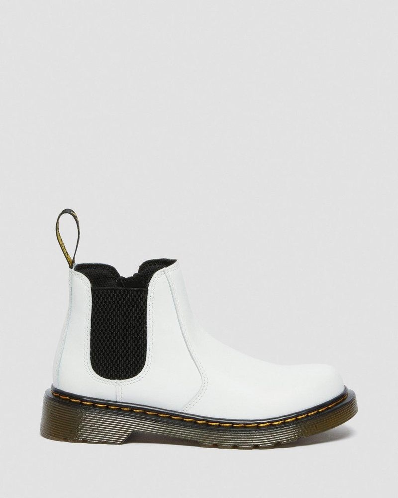 Zapatos Dr Martens Junior 2976 Cuero Chelsea Boots (Romario) Blancas | BA64-X9ND