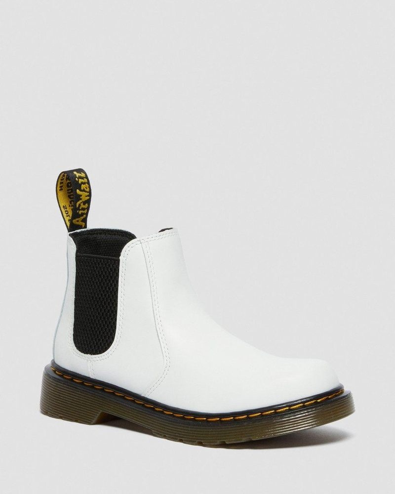 Zapatos Dr Martens Junior 2976 Cuero Chelsea Boots (Romario) Blancas | BA64-X9ND