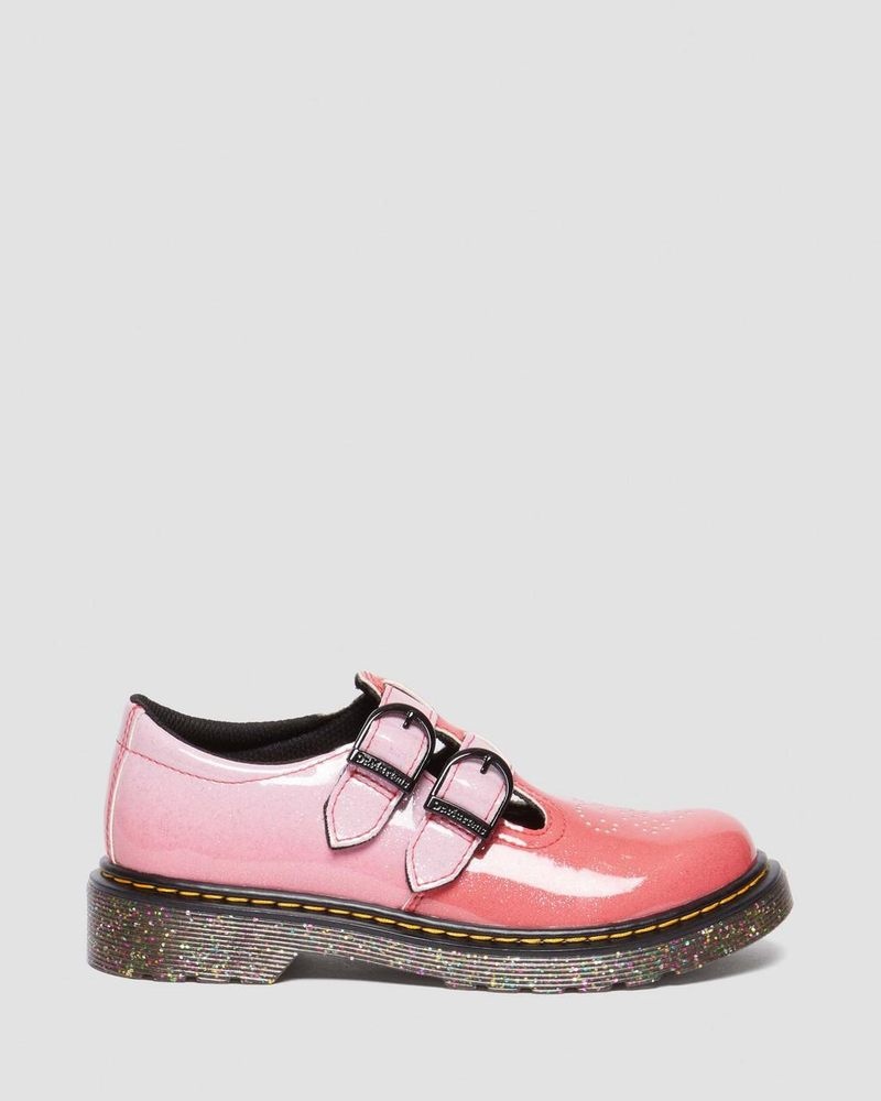 Zapatos Dr Martens Junior 8065 Gradient Glitter Cuero Mary Jane Shoes Rosas | EB16-Z2TM