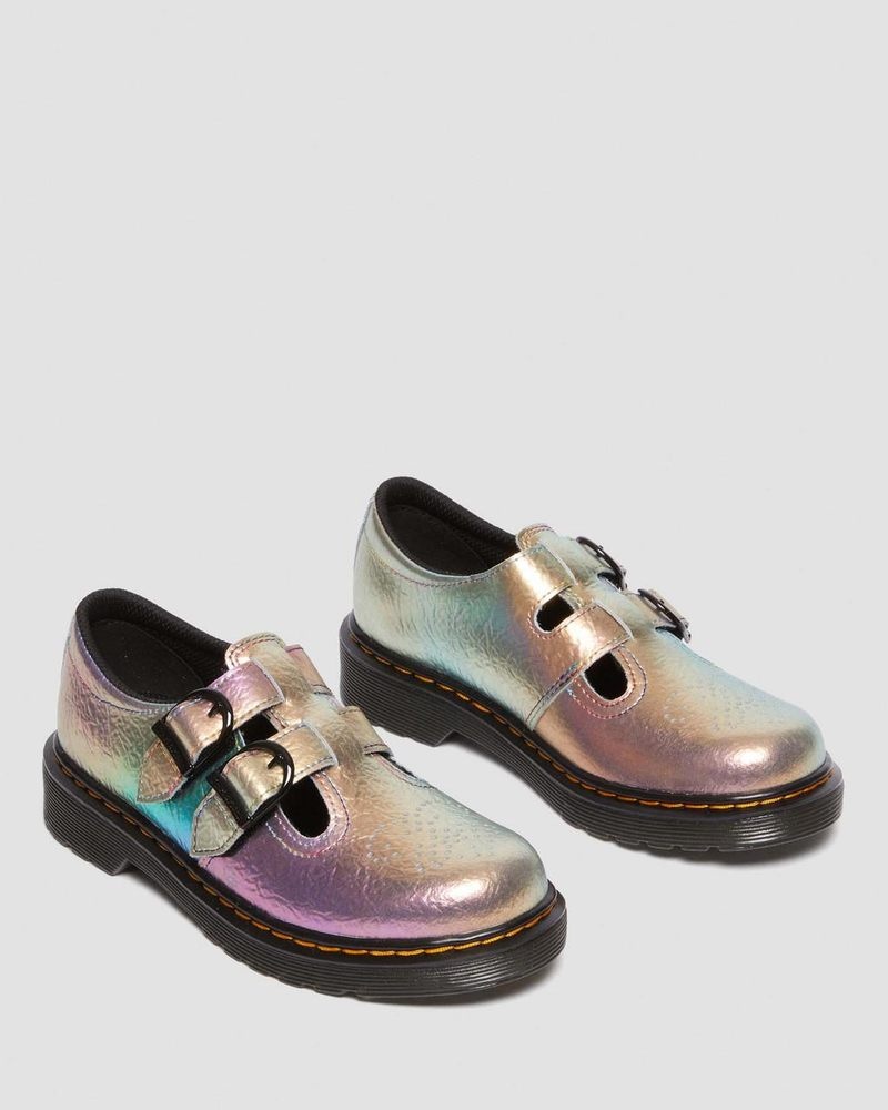 Zapatos Dr Martens Junior 8065 Rainbow Crinkle Cuero Mary Jane Shoes (Rainbow Crinkle) Multi | XS58-A4YQ