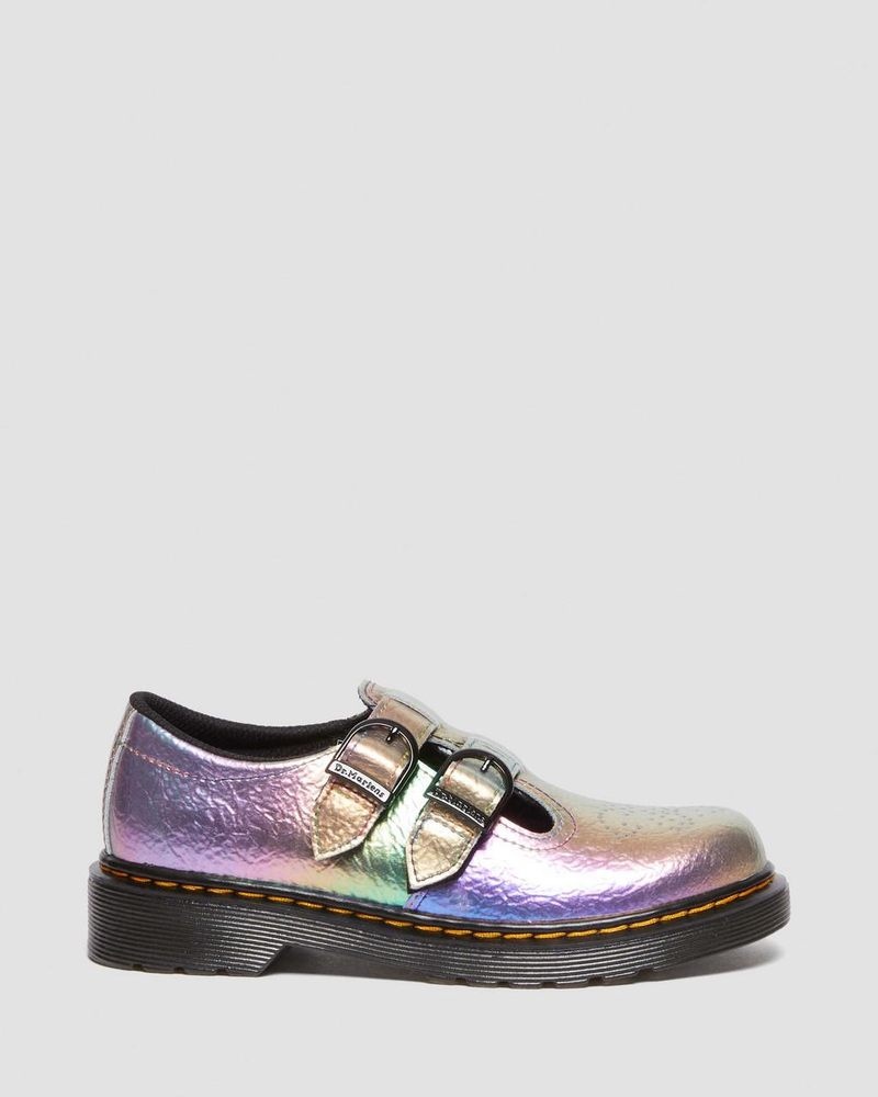 Zapatos Dr Martens Junior 8065 Rainbow Crinkle Cuero Mary Jane Shoes (Rainbow Crinkle) Multi | XS58-A4YQ